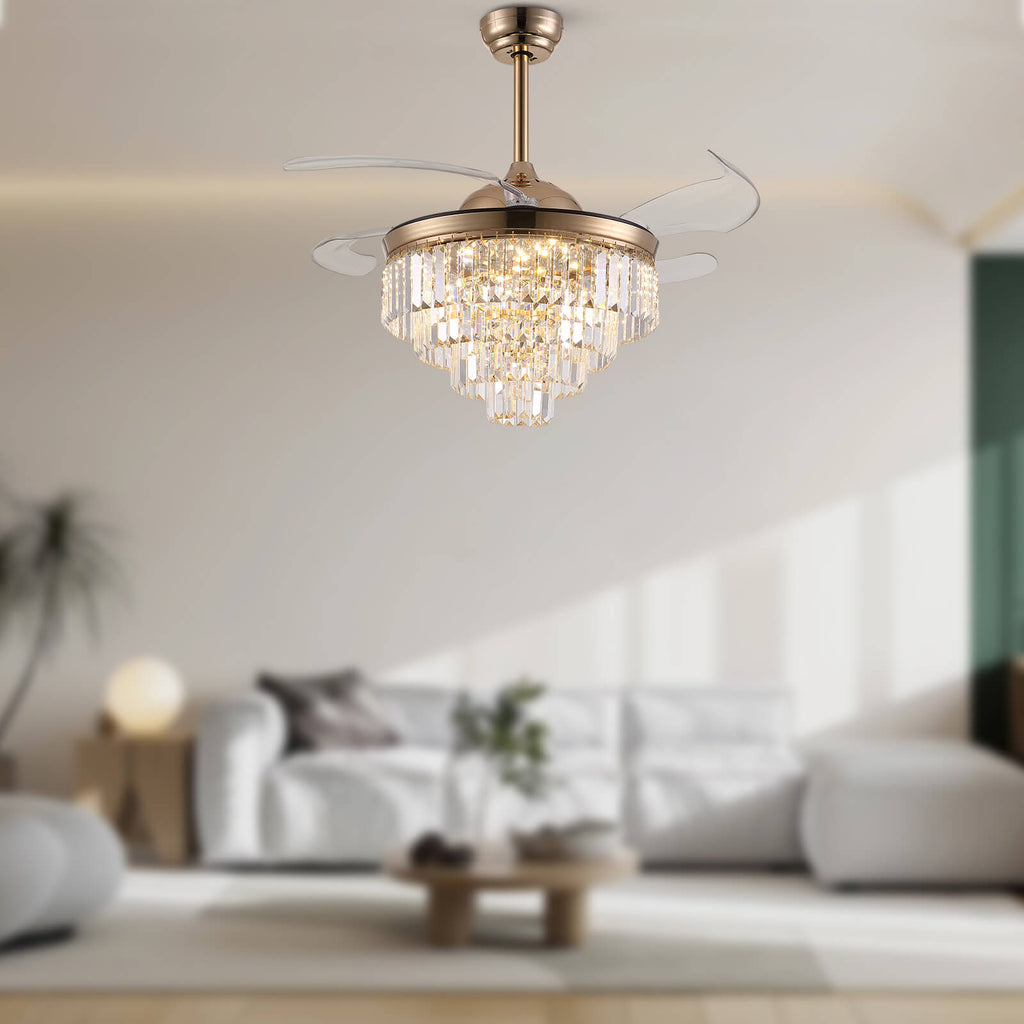 Top-Rated Crystal Gold Retractable l Fandelier