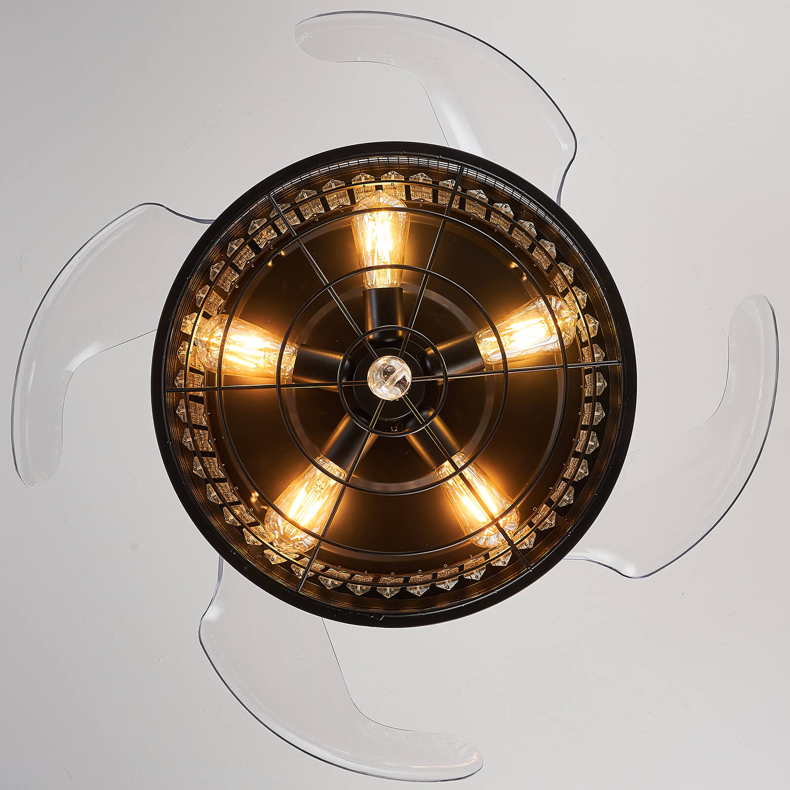 Gorgeous Mesh Caged Ceiling Fan With Light 42"