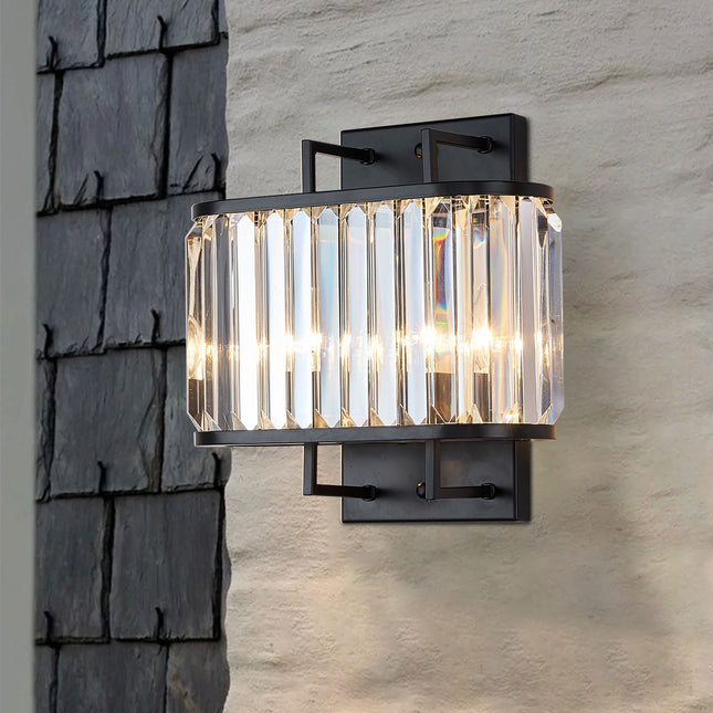 Metal Frame Crystal Piece Wall Lamp