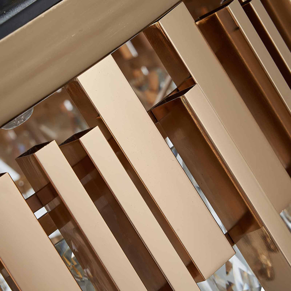 Round French Golden Crystal Fandelier Indoor