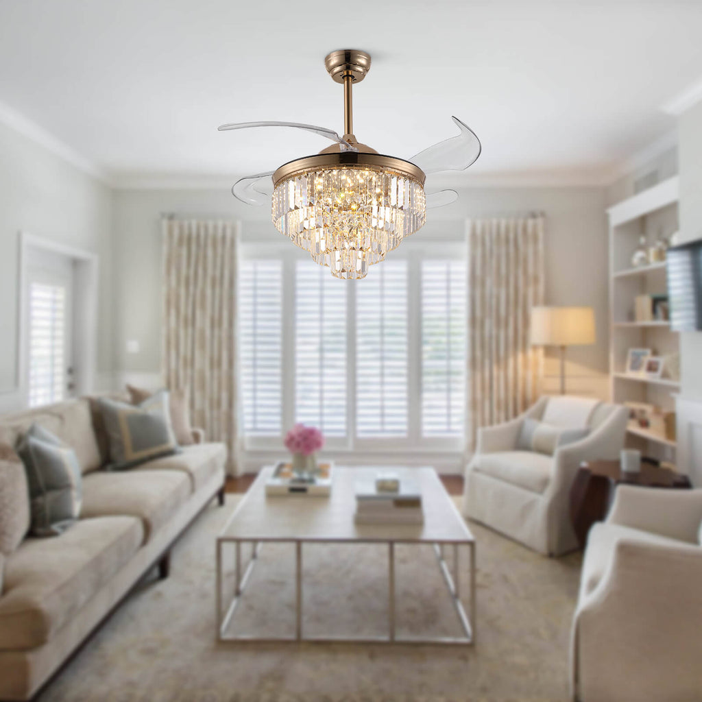 Top-Rated Crystal Gold Retractable l Fandelier