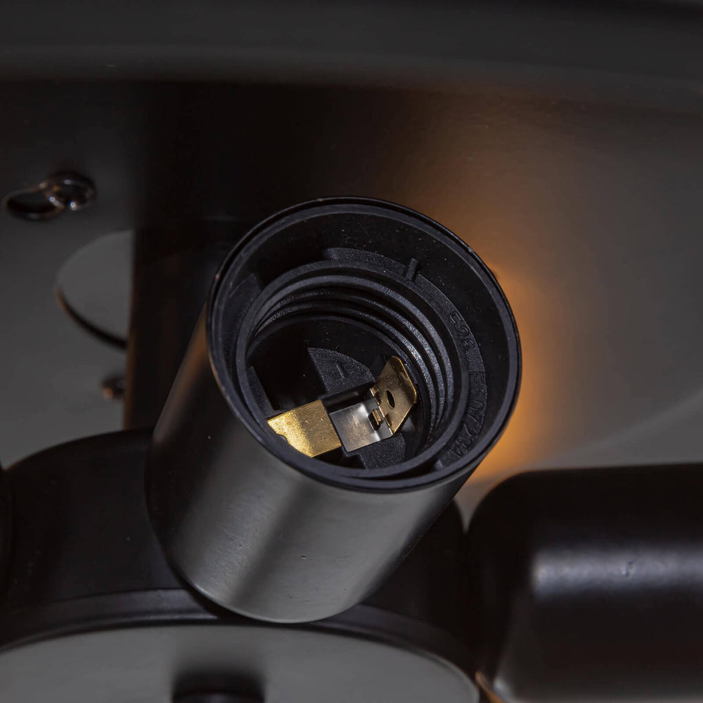 Industrial Black Caged Retractable Fandelier