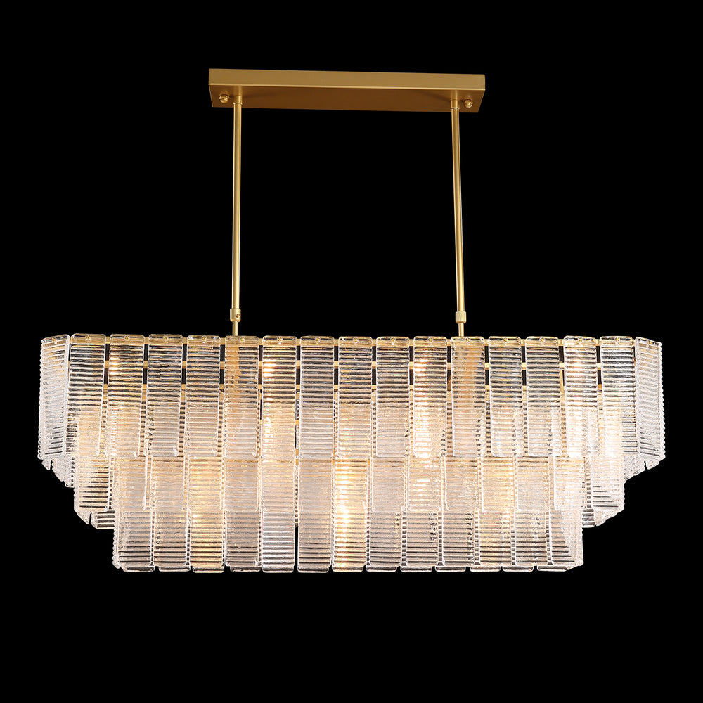 Gold Frame 3-Layer Glass Chandelier – MOOONI LIGHTING