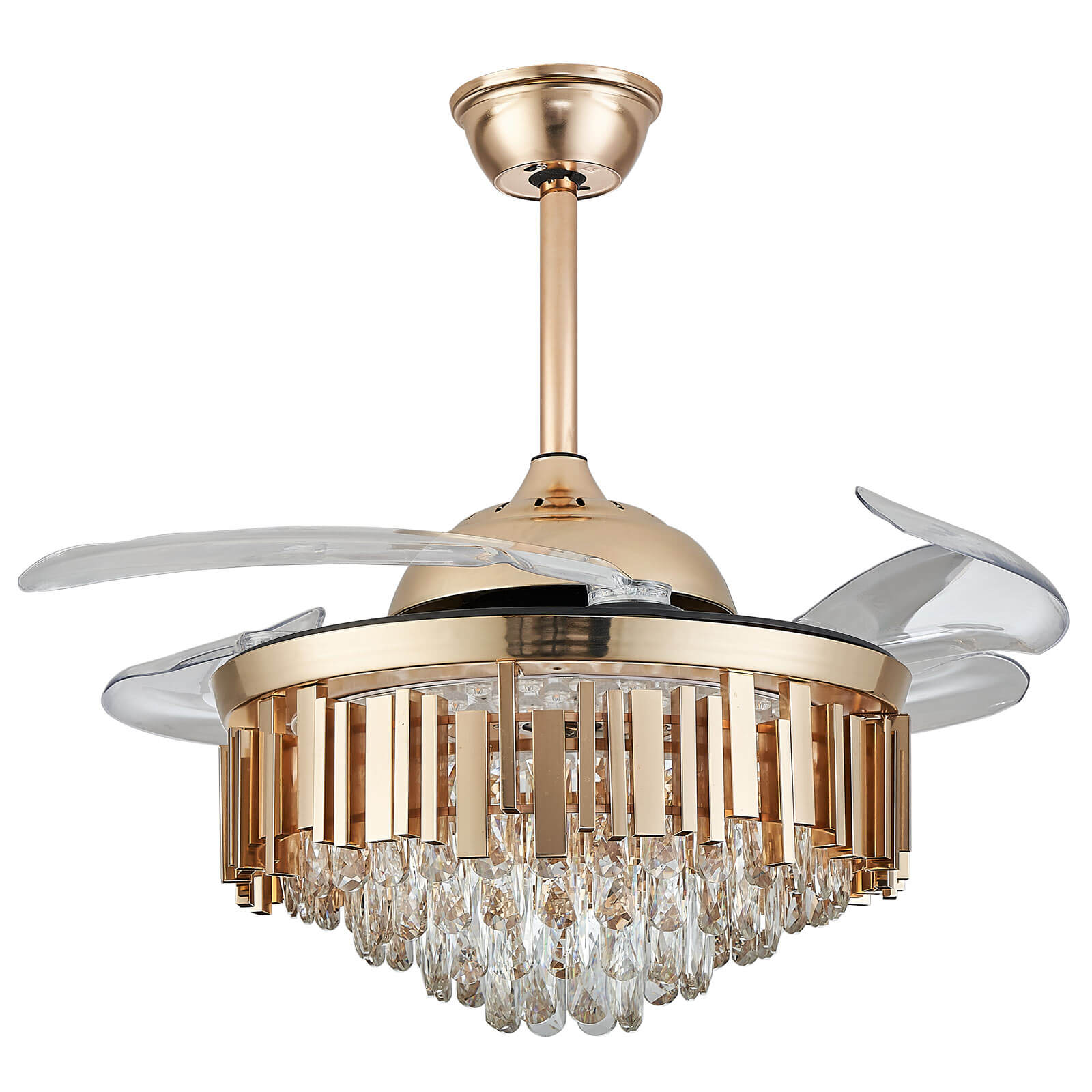 Round French Golden Crystal Fandelier Indoor