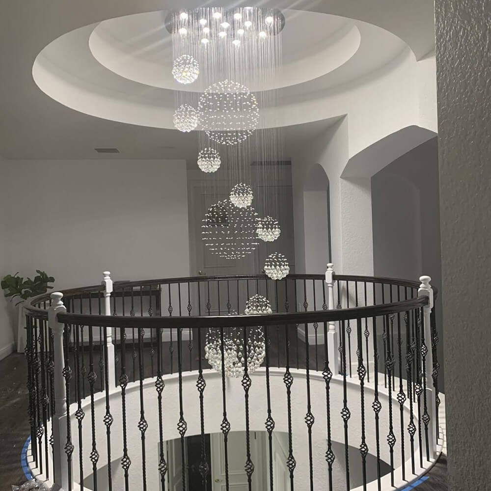 Luxury Long Staircase Chandelier For Large Foyer MOOONI LIGHTING