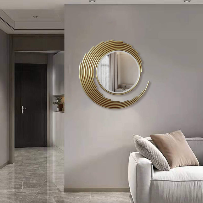 Modern-Gold-Metal-Frame-Round -Wall-Mirror