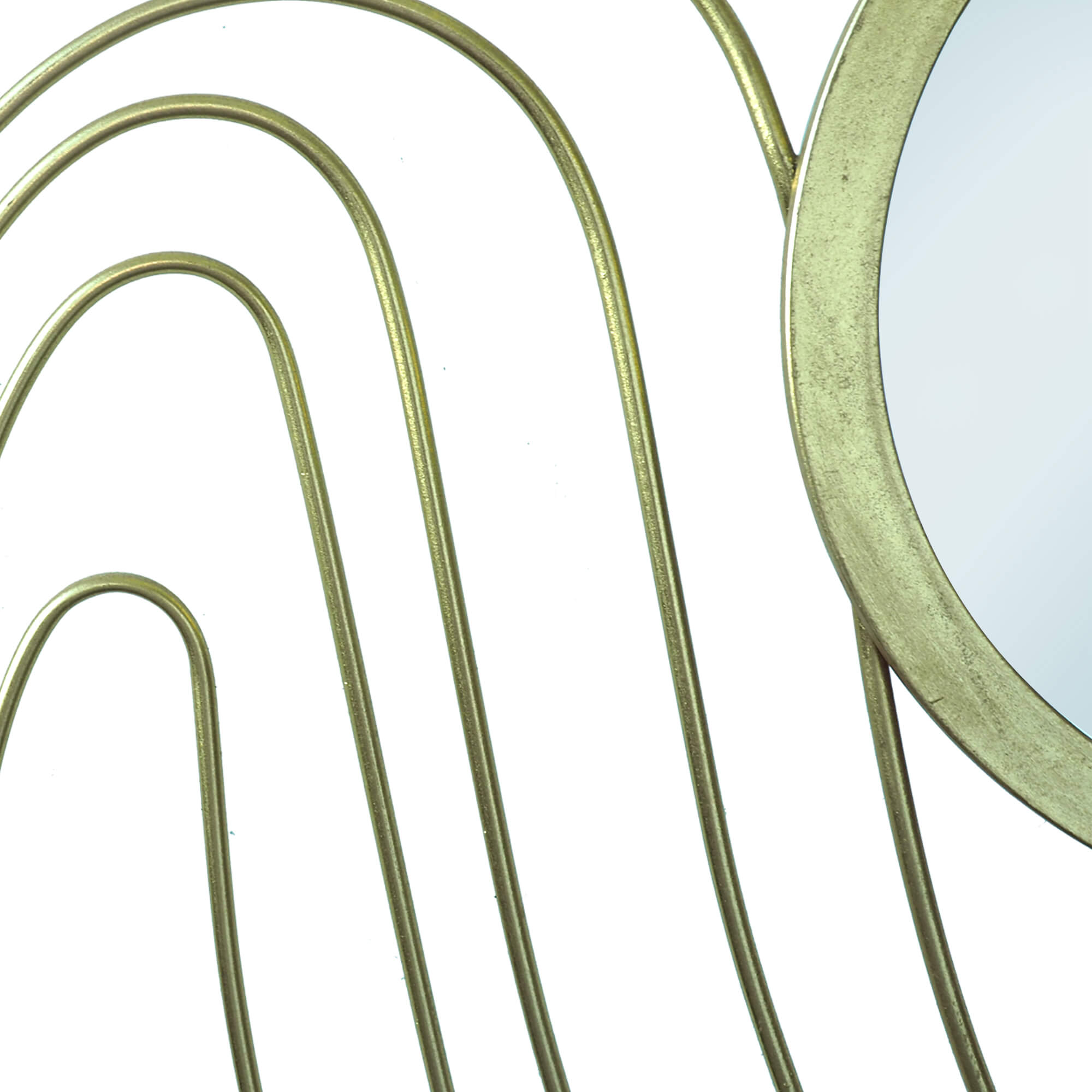 Modern-Spiral-Gold-Metal-Frame-Round -Wall-Mirror