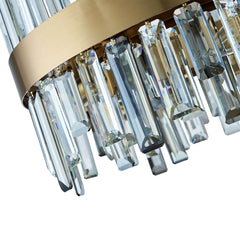 まりる　1217 Round Cross Crystal Bar Gold Frame Chandelier – MOOONI LIGHTING