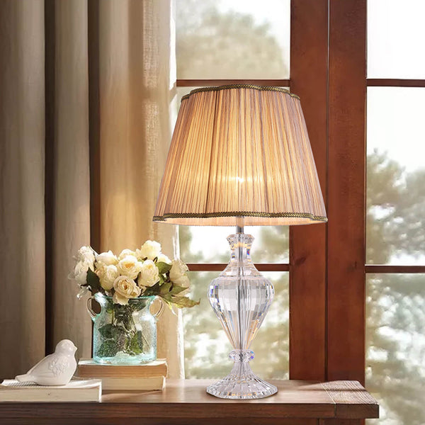 Vase Shaped Base Diamond Crystal Desk Lamp