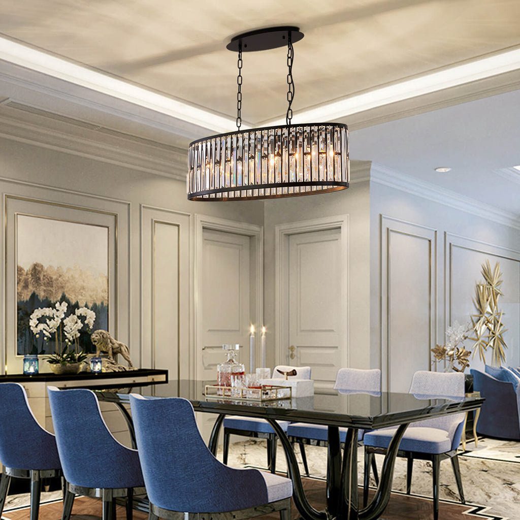 MOOONI-Vintage-Oval-Rectangular-Matte-Black-Pendant-Light-Dining-Room