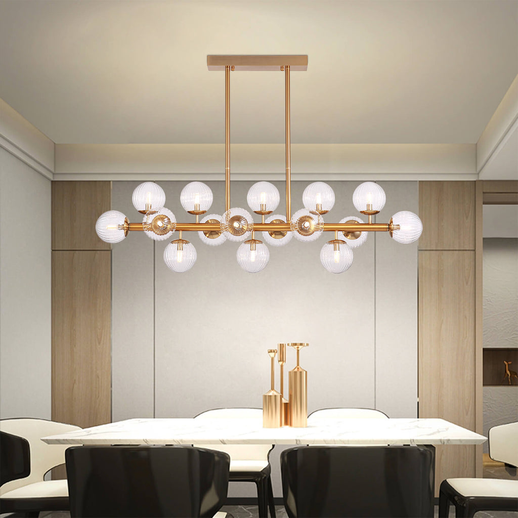 Gold Watermelon Shaped Crystal Chandelier