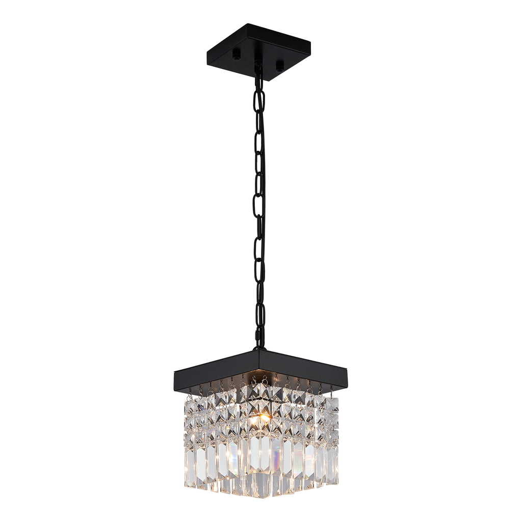 MOOONI-Matte-Black-Square-Crystal-Pendant-Light