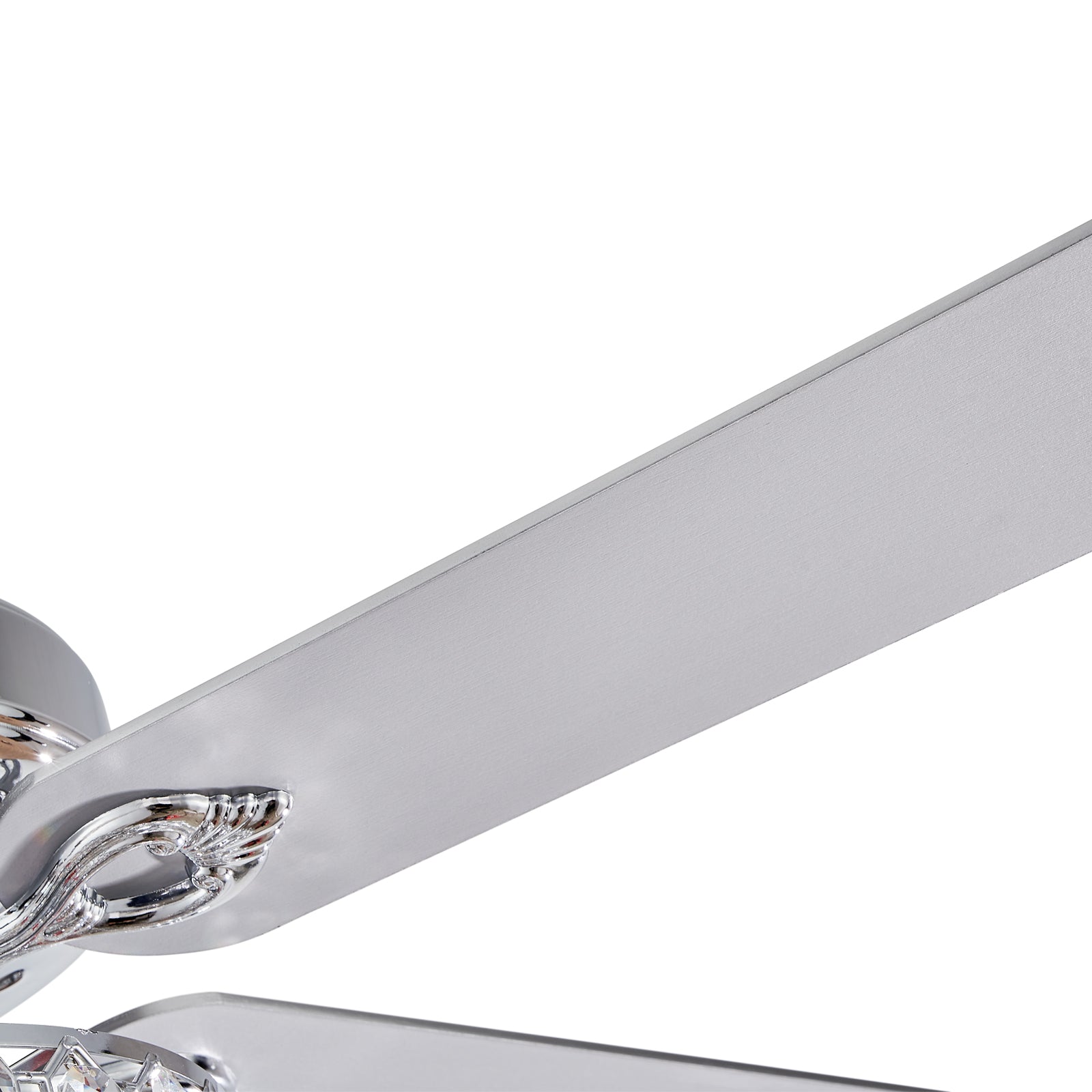 MOOONI-Ceiling-Fan-Light-Chrome-Vintage-Three-layer-Octagonal Beads-Crystal-Fandelier-50“-Blade