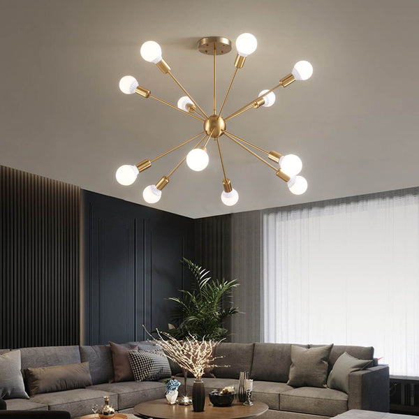 Sputnik Gold Globe 12 Lights Chandelier