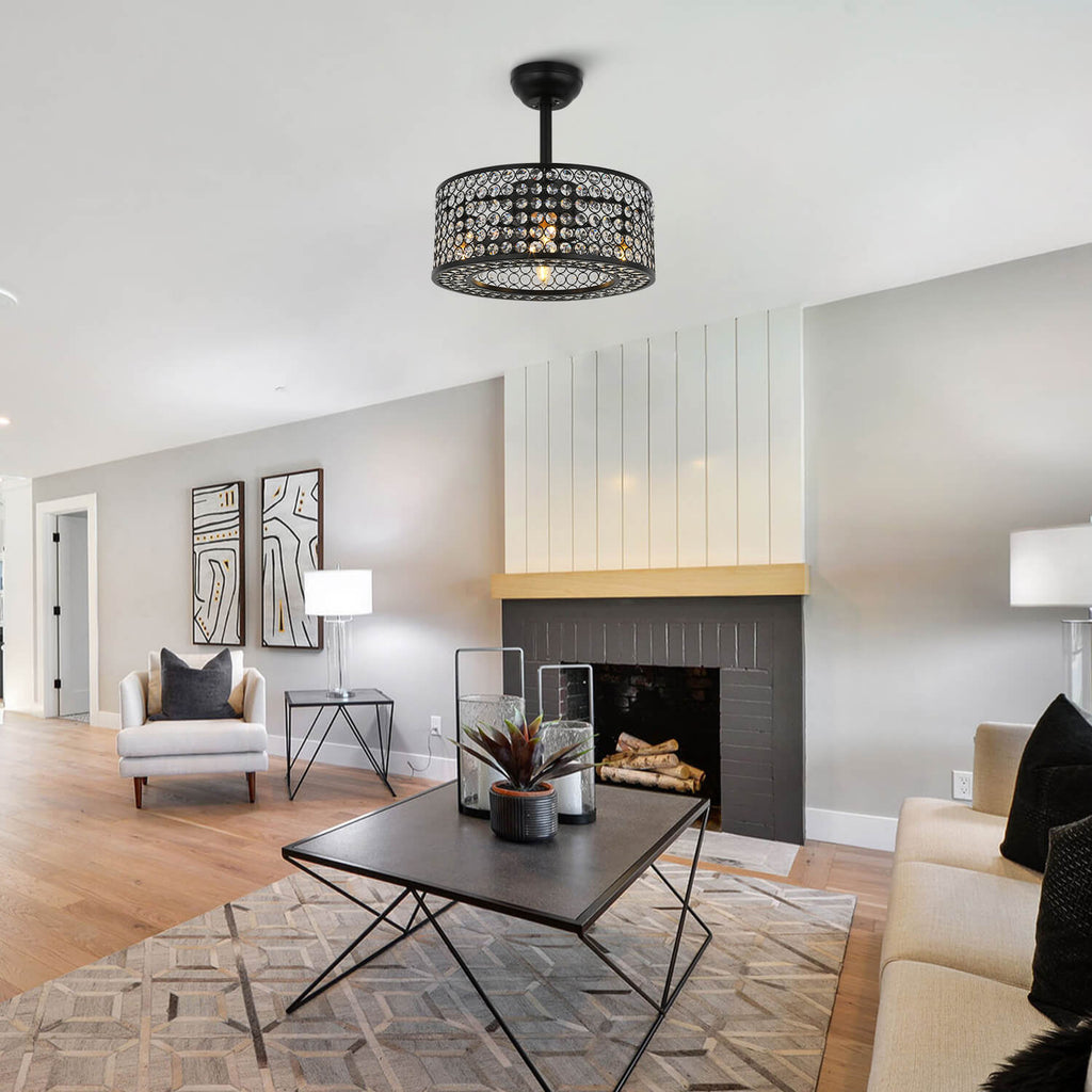 MOOONI-Small-Caged-Ceiling-Fan-Edison-Bulbs-Matte-Black-Industrial-Modern-Drum-Crystal-Fandelier-Living-Room