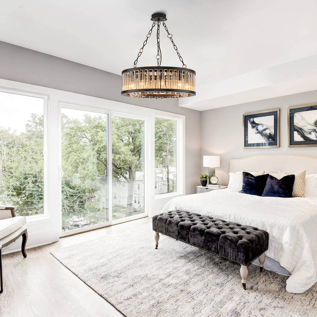 MOOONI-Vintage-Matte-Black-Glass-Tube-Crystal-Chandelier-Bedroom