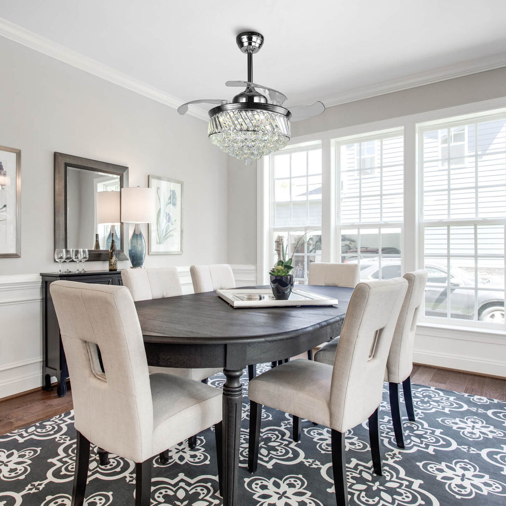 MOOONI-Chrome-Ceiling-Fan-Chandelier-Retractable-Fandelier-LED-Light-Dining-Room