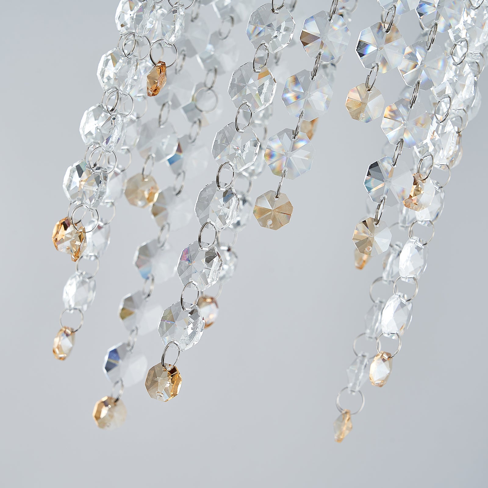 Gold Tassel Crystal Chandelier 9 Lights