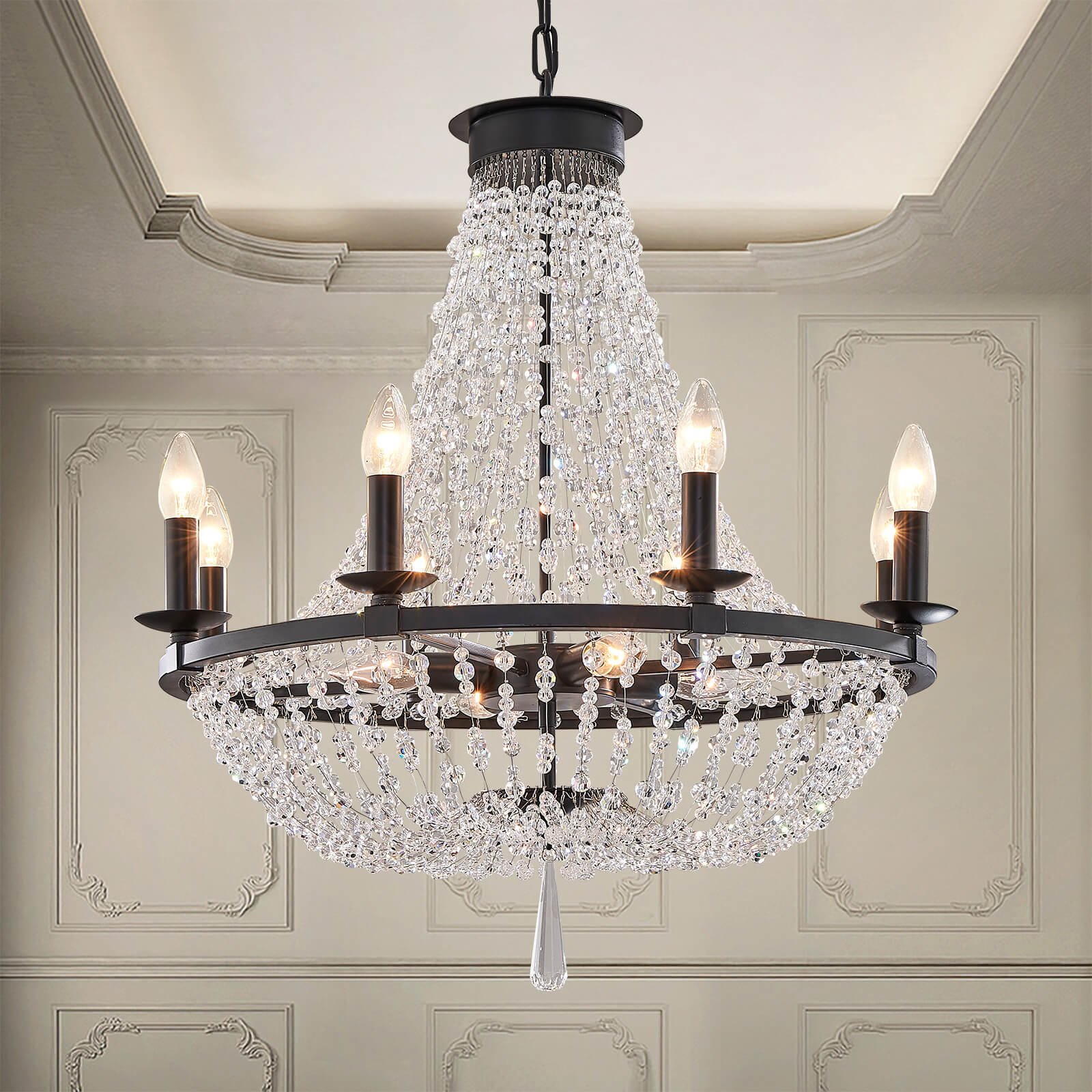 Victoria Candle Crystal Ceiling Light