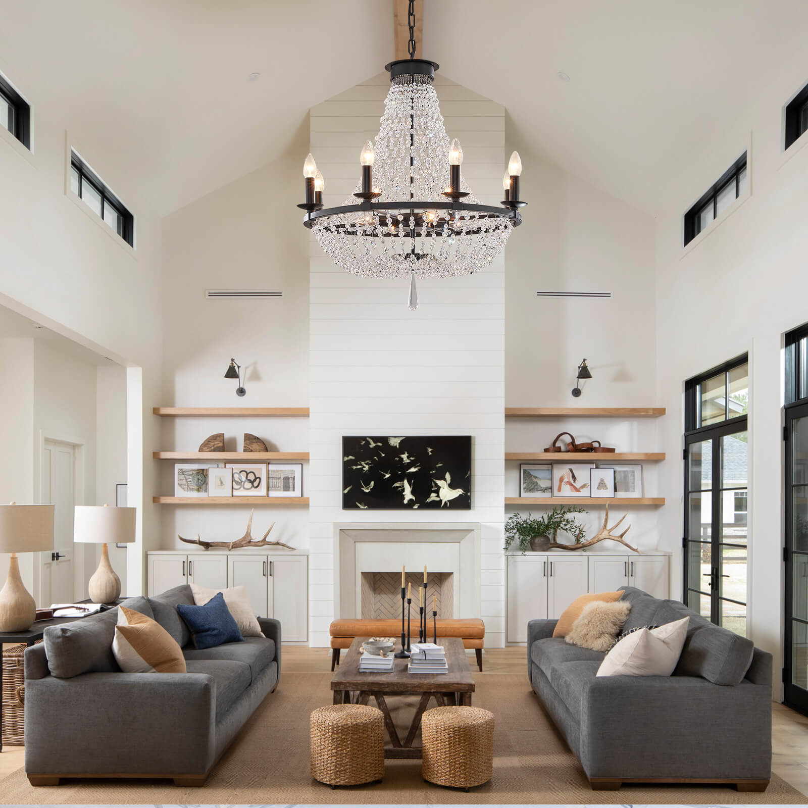 Victoria Candle Crystal Ceiling Light