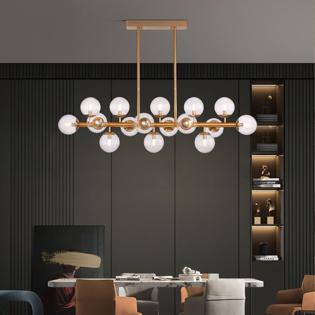 Gold Watermelon Shaped Crystal Chandelier