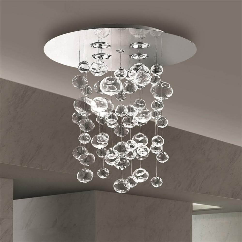 Modern-Chrome-Due-Bubble-Glass-Crystal-Chandelier