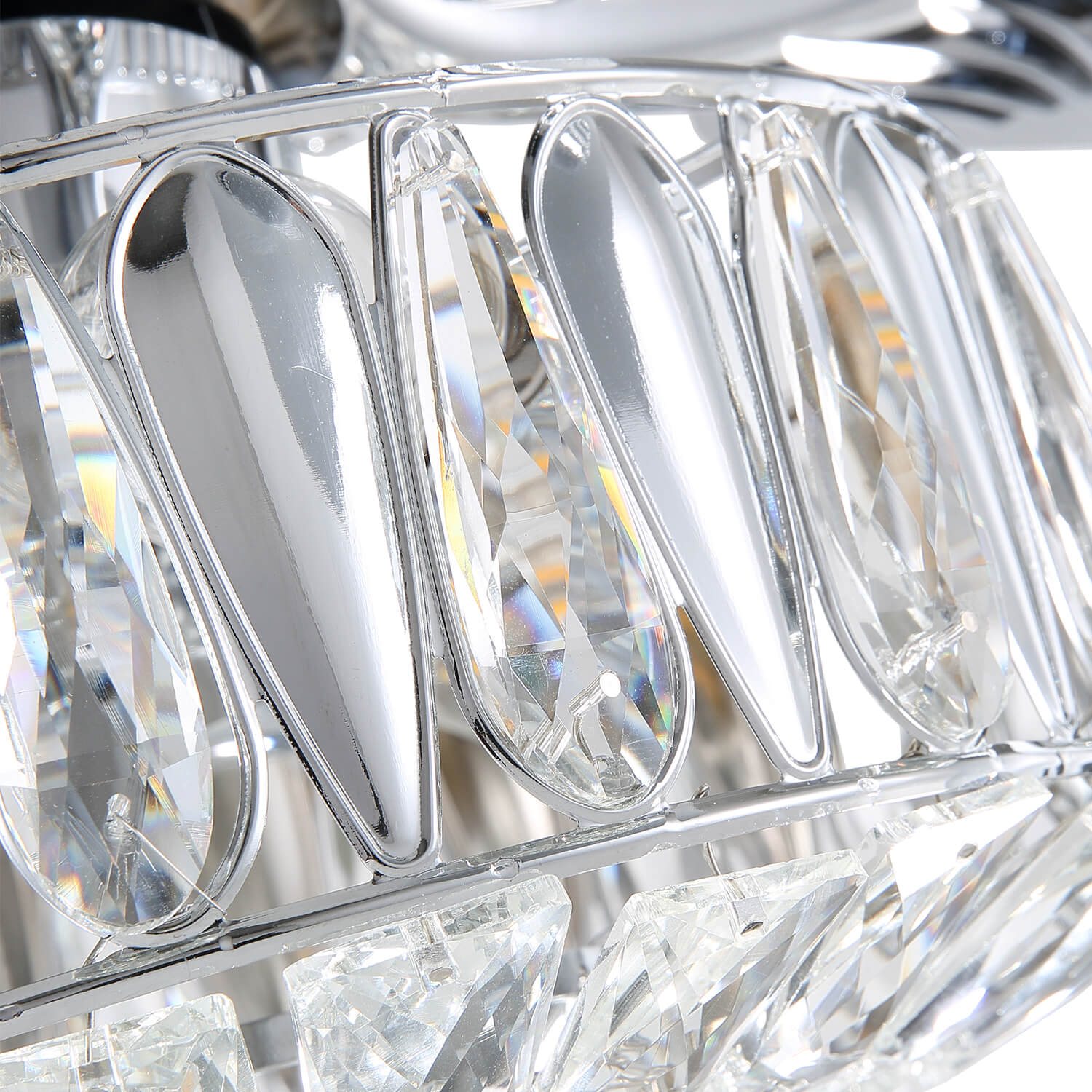 MOOONI-Ceiling-Fan-Light-Chrome- Fourdrinier-Crystal-Fandelier-51“-Crystal-Detail