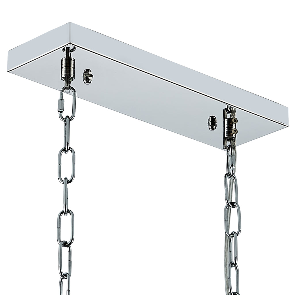 Silver Metal frame Rectangular Crystal Chandelier