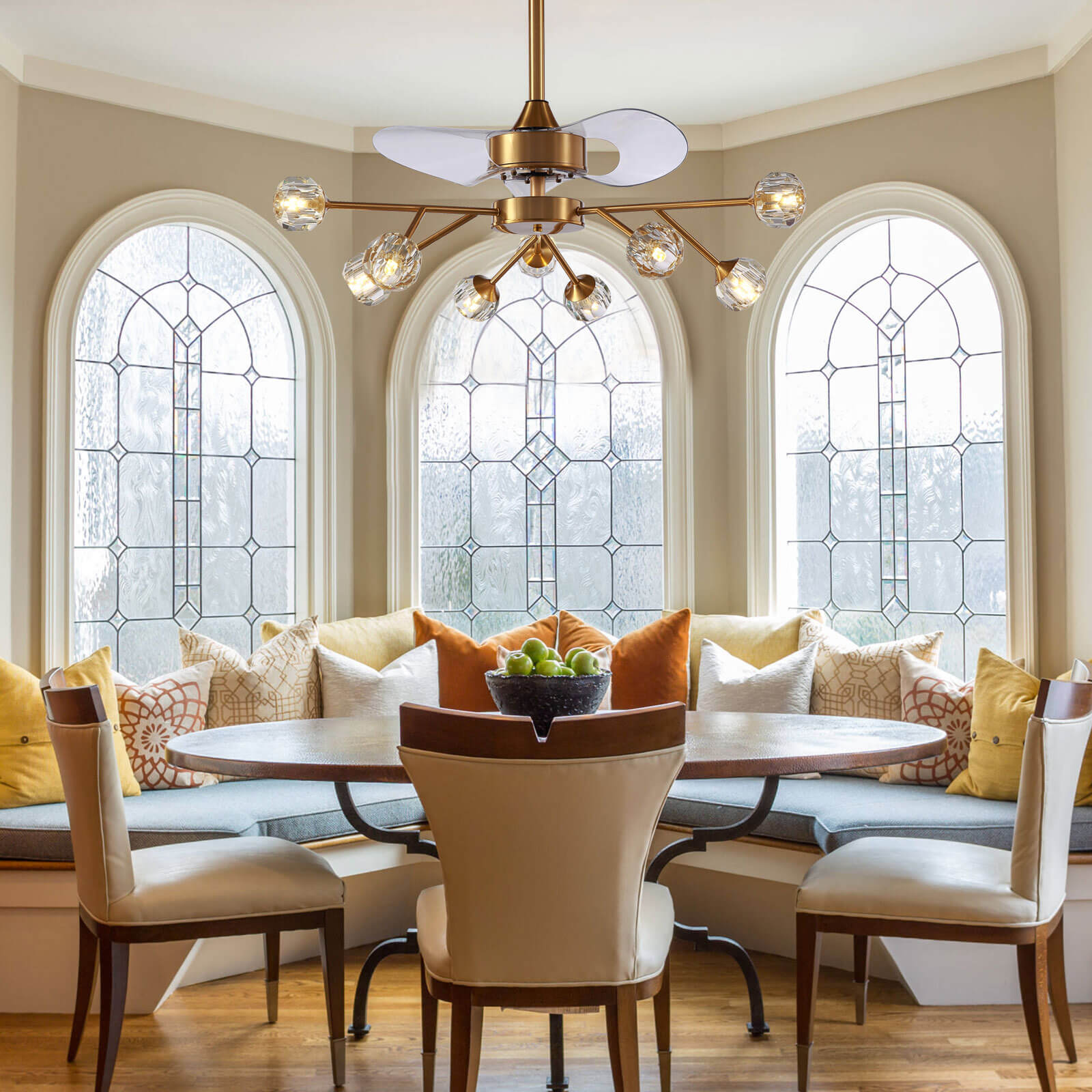 MOOONI-Ceiling-Fan-Chandelier-Vintage-Bronze-Sputnik-Crystal -Fandelier-9-Lights-Dining-Room