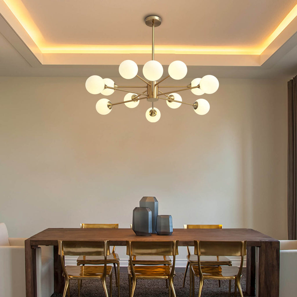 Sputnik Gold Globe Double Layers 12 Lights Chandelier