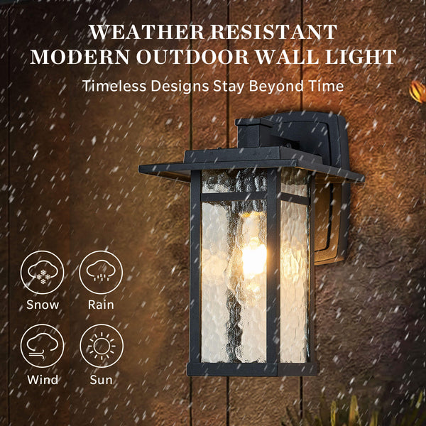 Farmhouse-Matte-Black-Frosted-Glass-Lampshade-Outdoor-Wall-Lamp