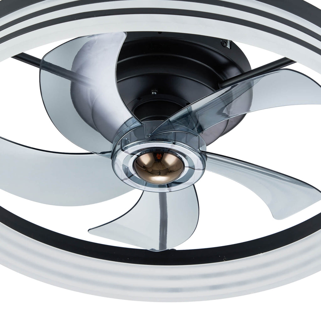 Modern Striated Black Fandelier