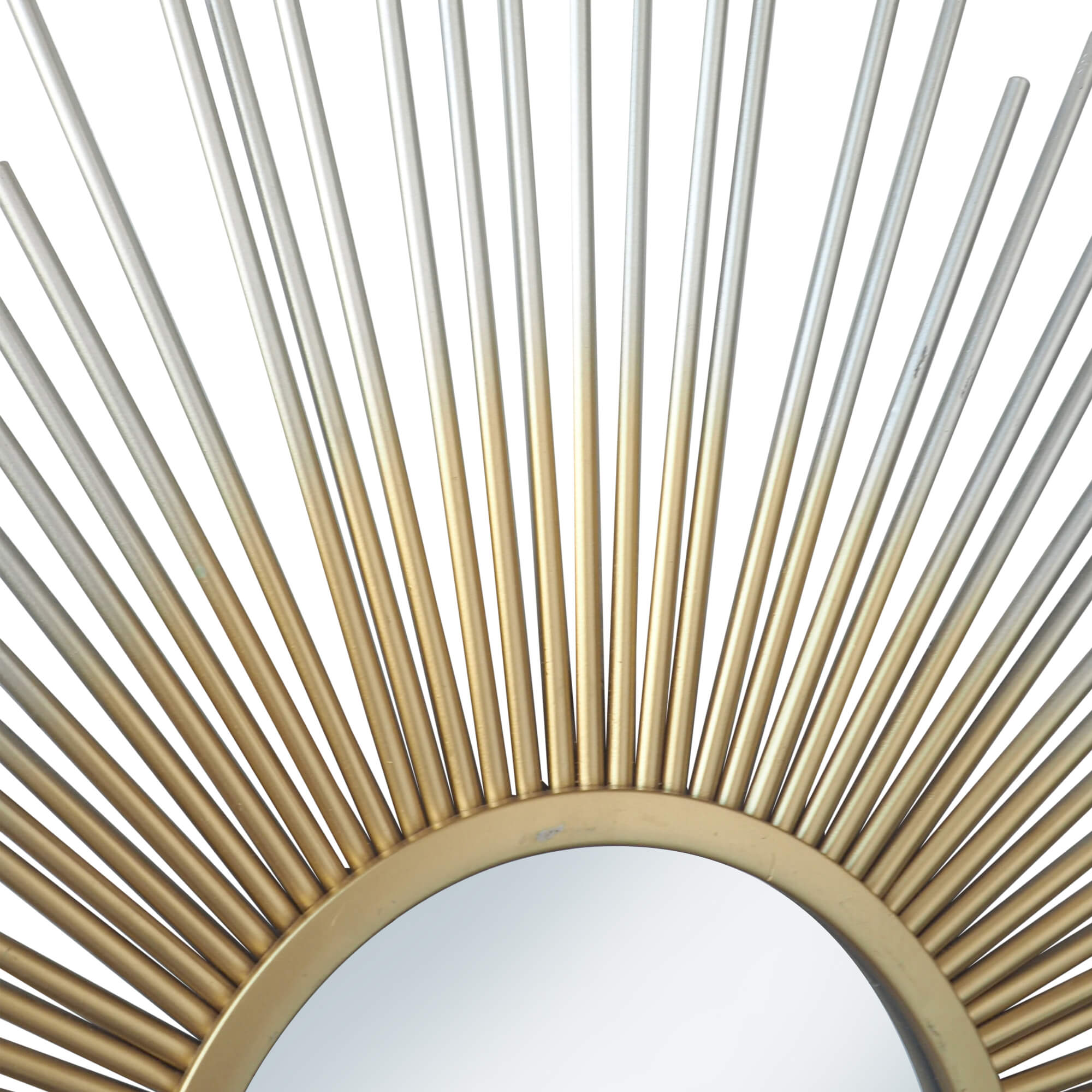 Modern-Gold-Sunburst-Rhombic-Metal-Frame-Round -Wall-Mirror