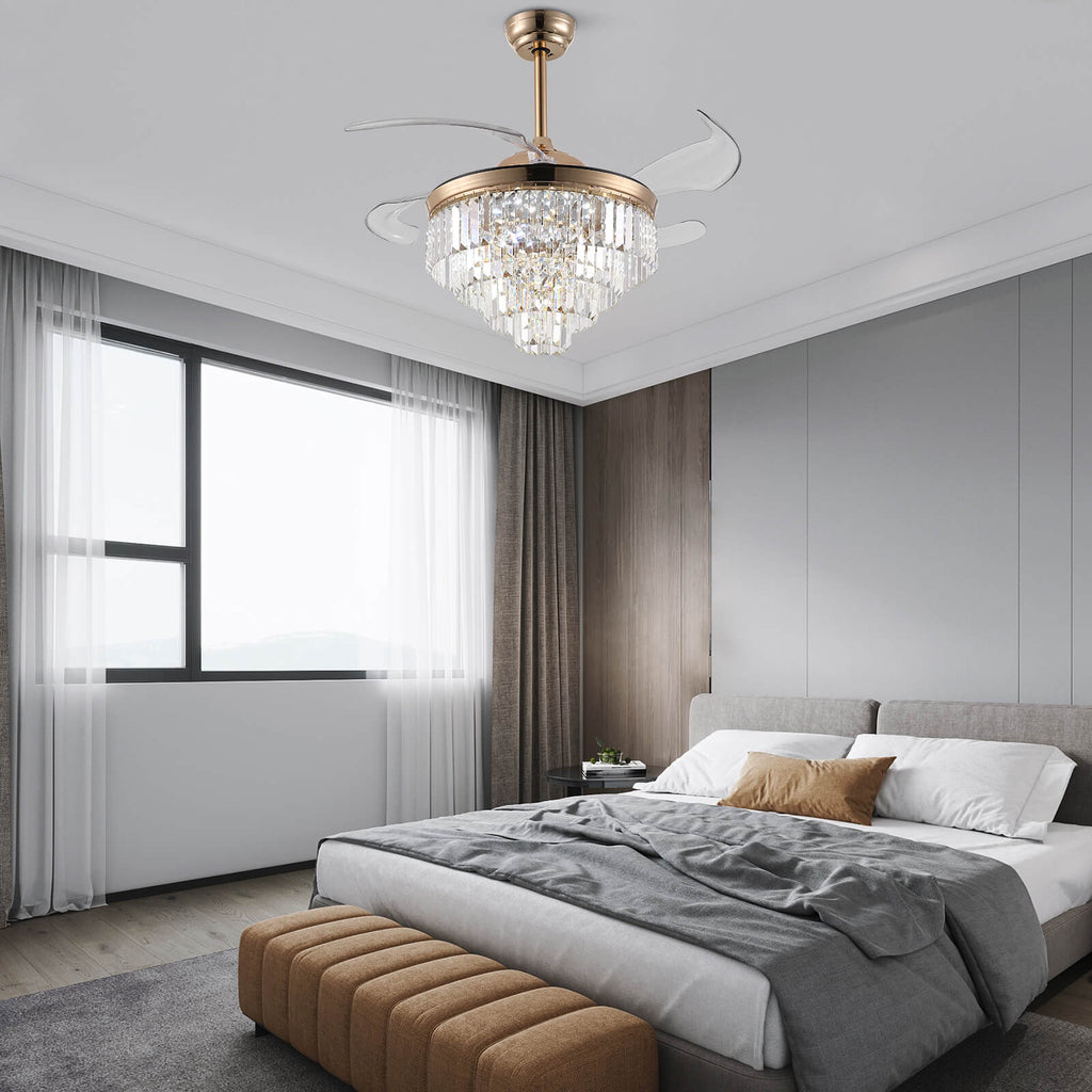 Top-Rated Crystal Gold Retractable l Fandelier