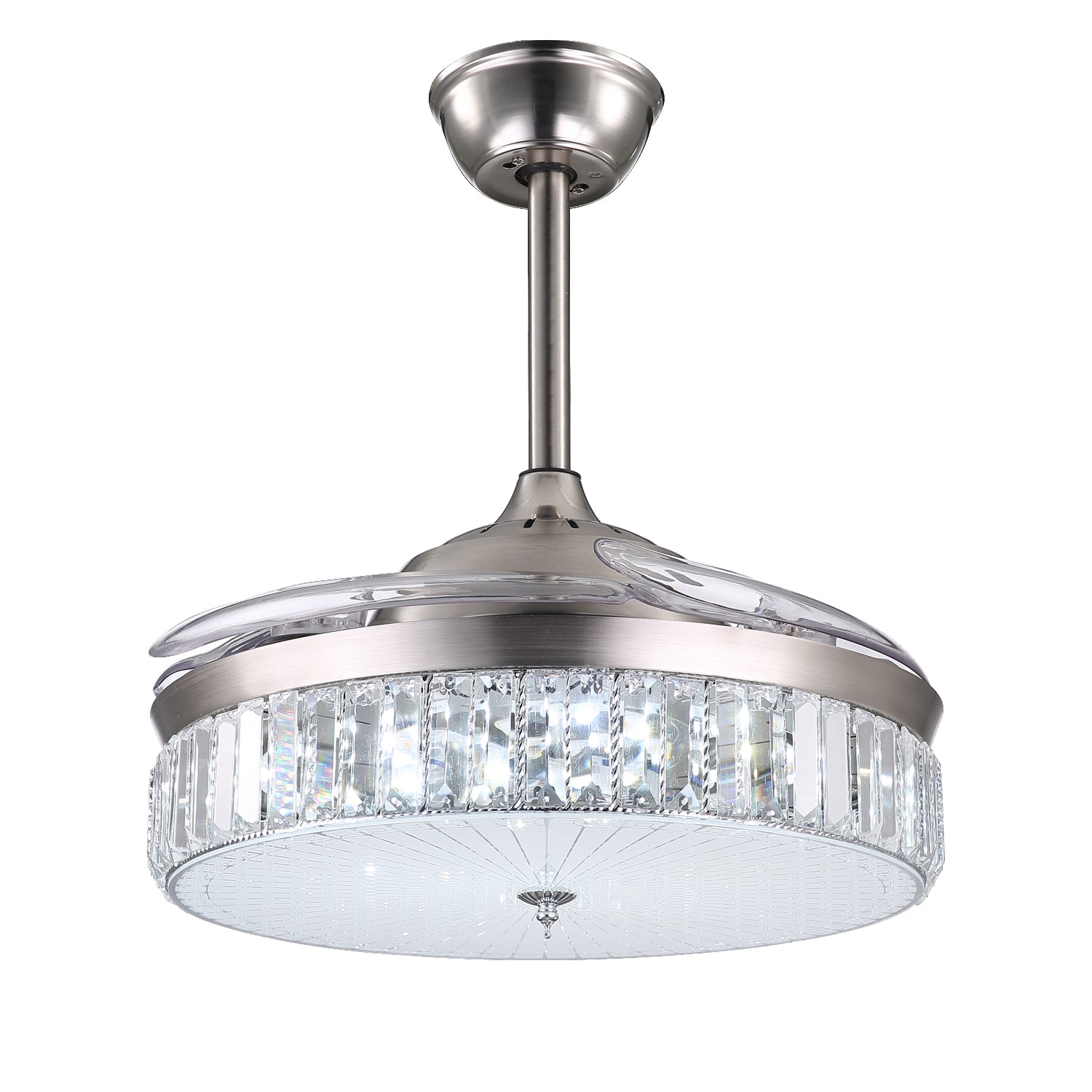 MOOONI-Fan-Chandelier-Color-Changing-Chrome-Retractable-Fan