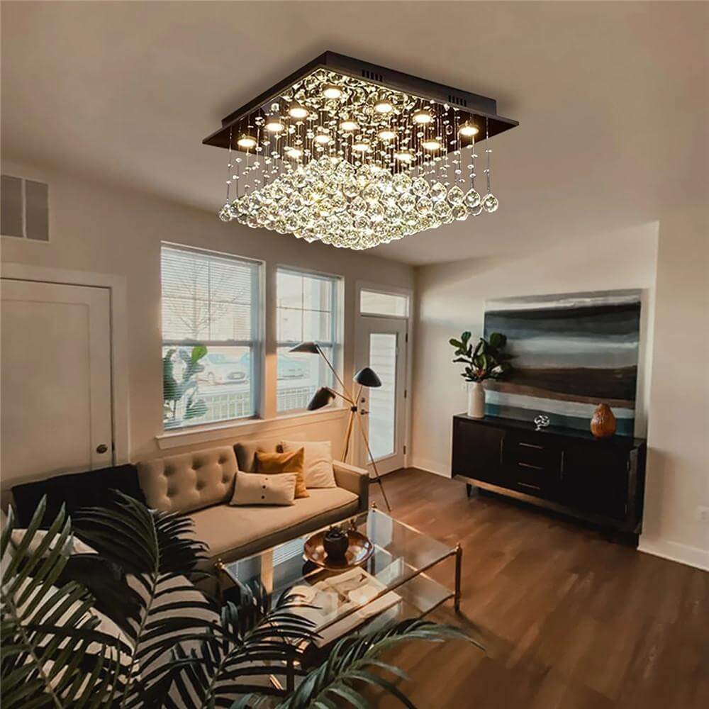 Rain Drop Square Crystal Chandelier MOOONI LIGHTING