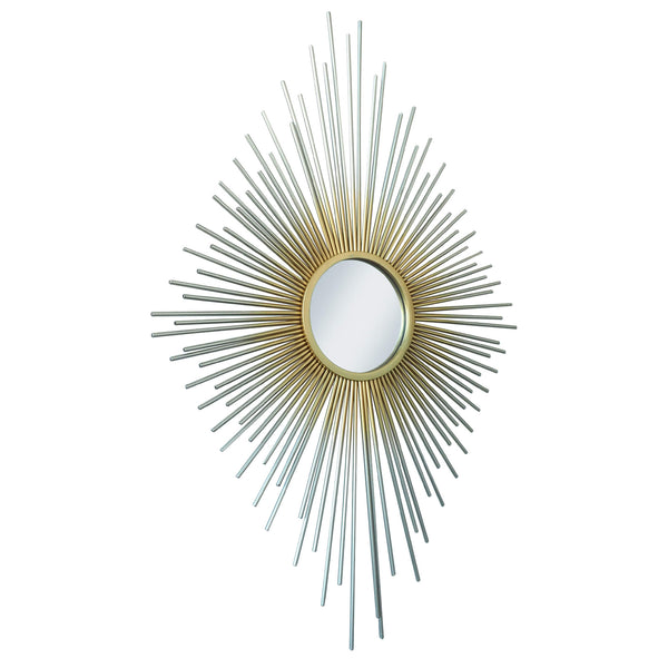 Modern-Gold-Sunburst-Rhombic-Metal-Frame-Round -Wall-Mirror