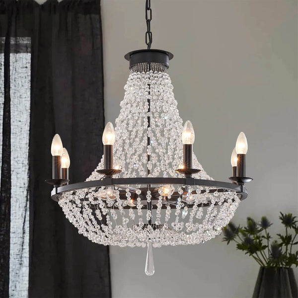Victoria Candle Crystal Ceiling Light