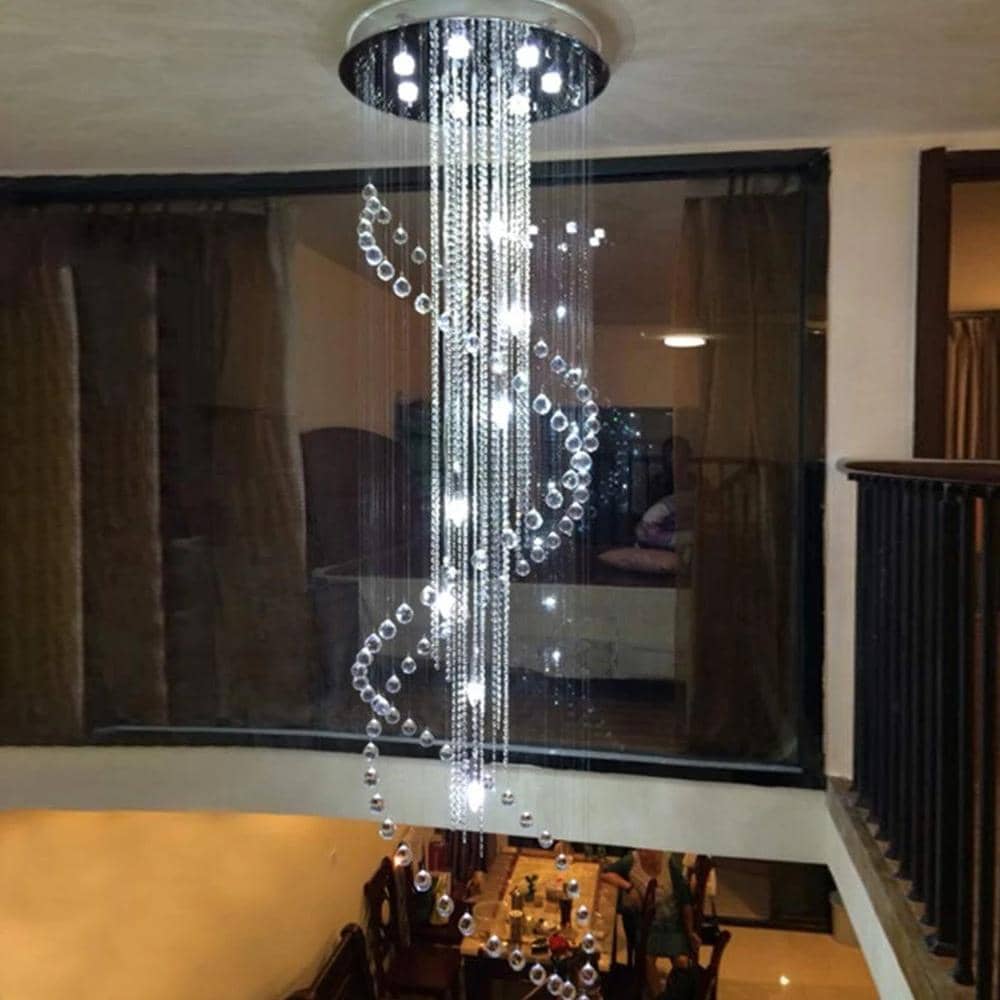 Modern-Chrome-Dual-Spiral-Raindrop-Crystal-Chandeler-Staircase