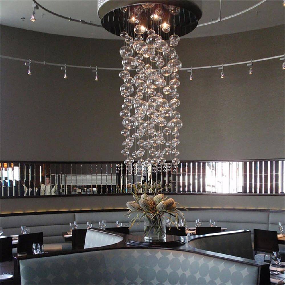 Modern-Chrome-Due-Bubble-Glass-Crystal-Chandelier