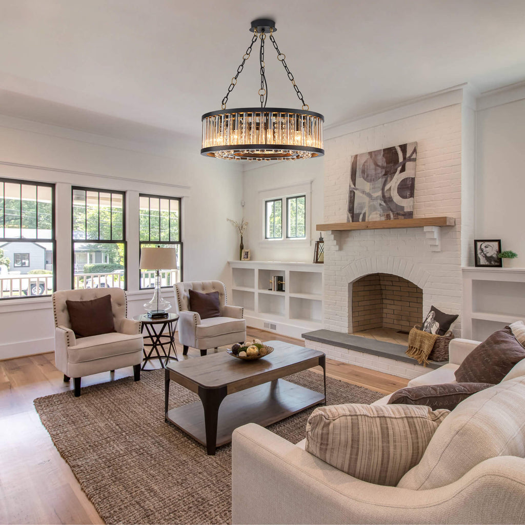 MOOONI-Vintage-Matte-Black-Glass-Tube-Crystal-Chandelier-Living-Room