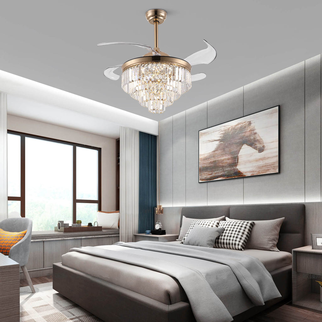 Top-Rated Crystal Gold Retractable l Fandelier