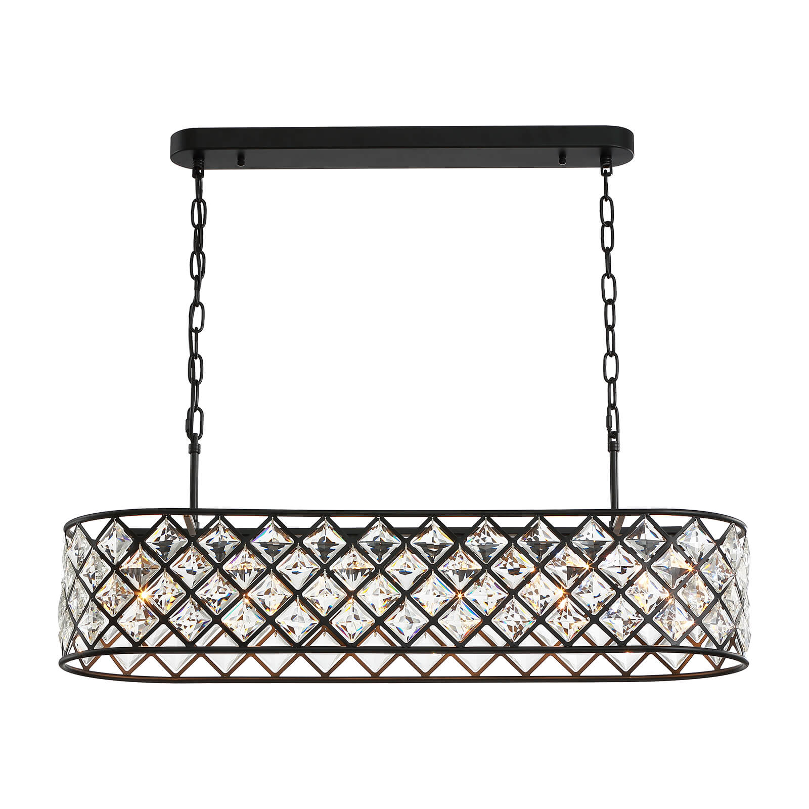 MOOONI-Vintage-Oval-Rectangular-Matte-Black-Crystal-Chandelier