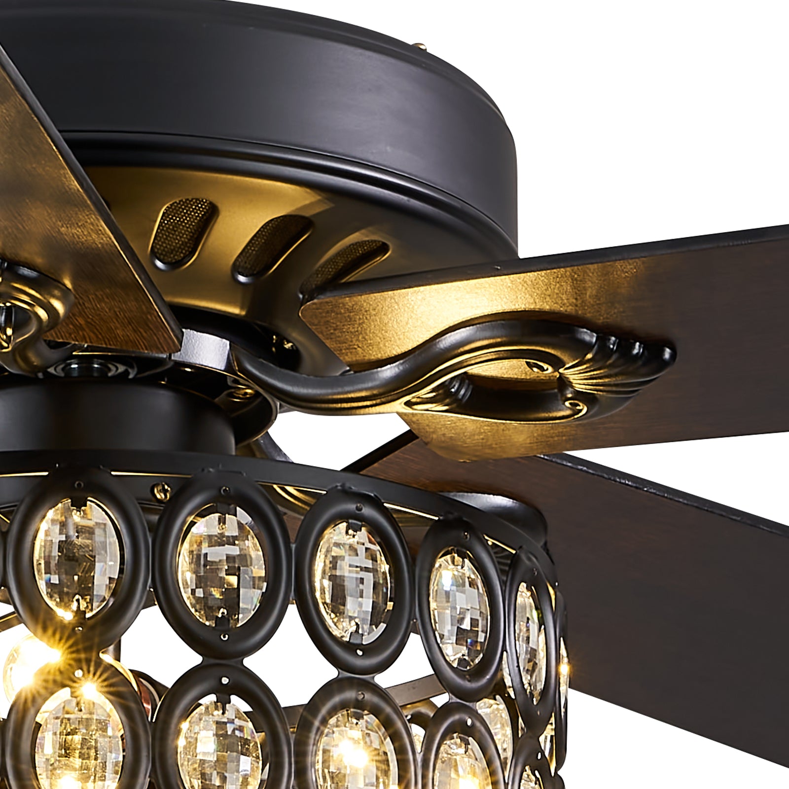 MOOONI-Ceiling-Fan-Light-Matte-Black-Industrial-Double-Layer-Oval-Crystal-Fandelier-50“-Blade