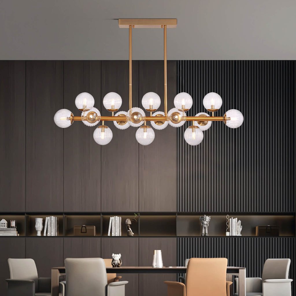 Gold Watermelon Shaped Crystal Chandelier