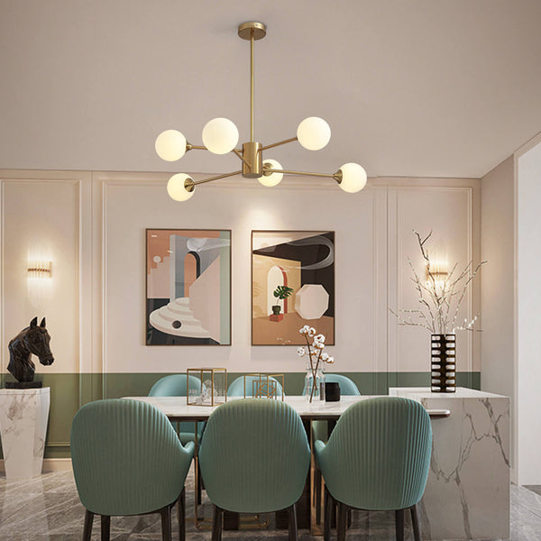 Sputnik Gold Globe 6 Lights Chandelier