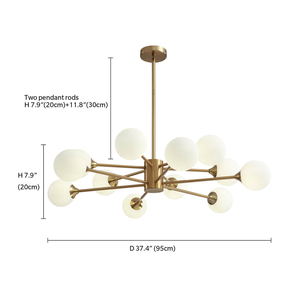 Sputnik Gold Globe Double Layers 12 Lights Chandelier