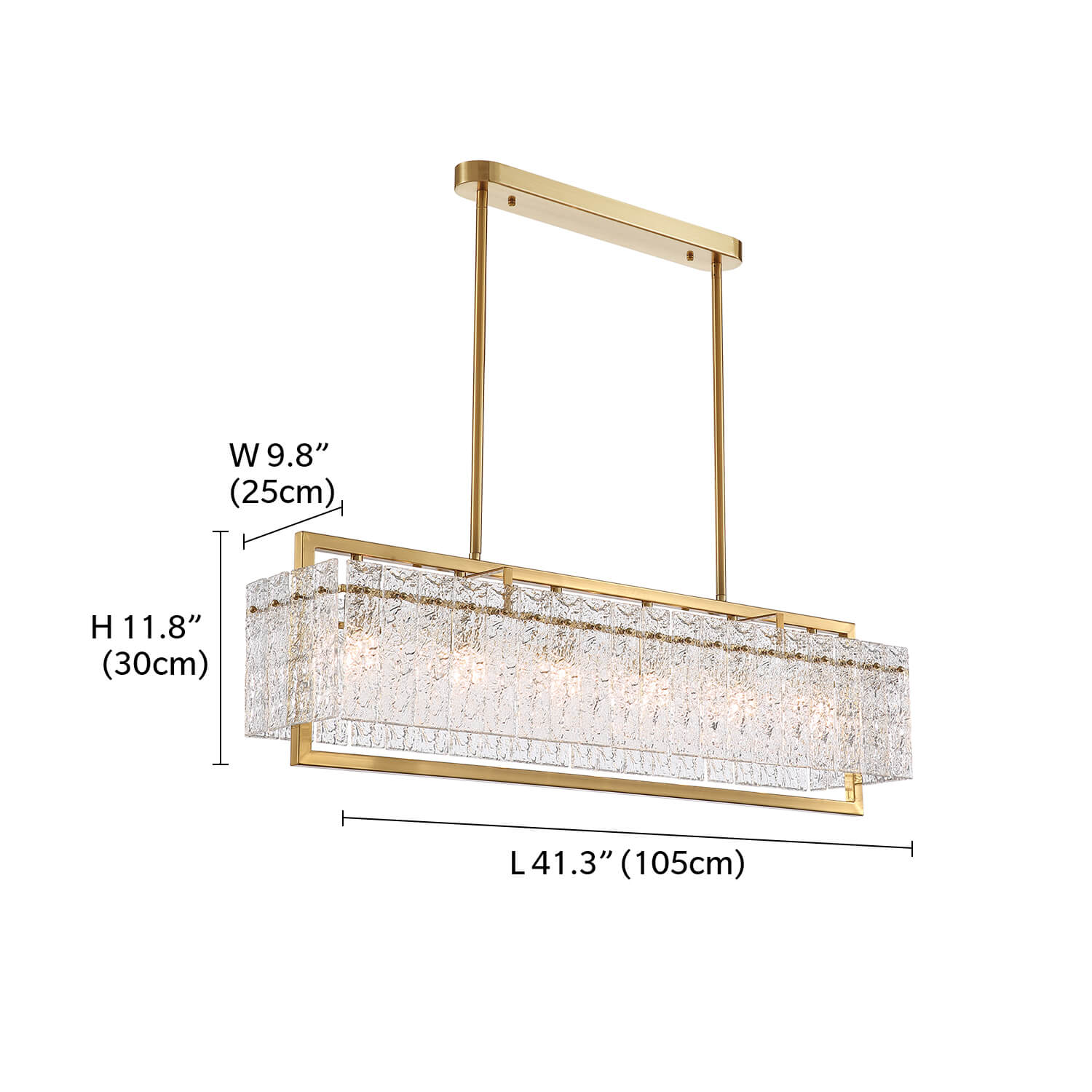 Modern-Gold-Rectangular-Metal-Frame-Crystal-Chandelier-Size-D41.3"
