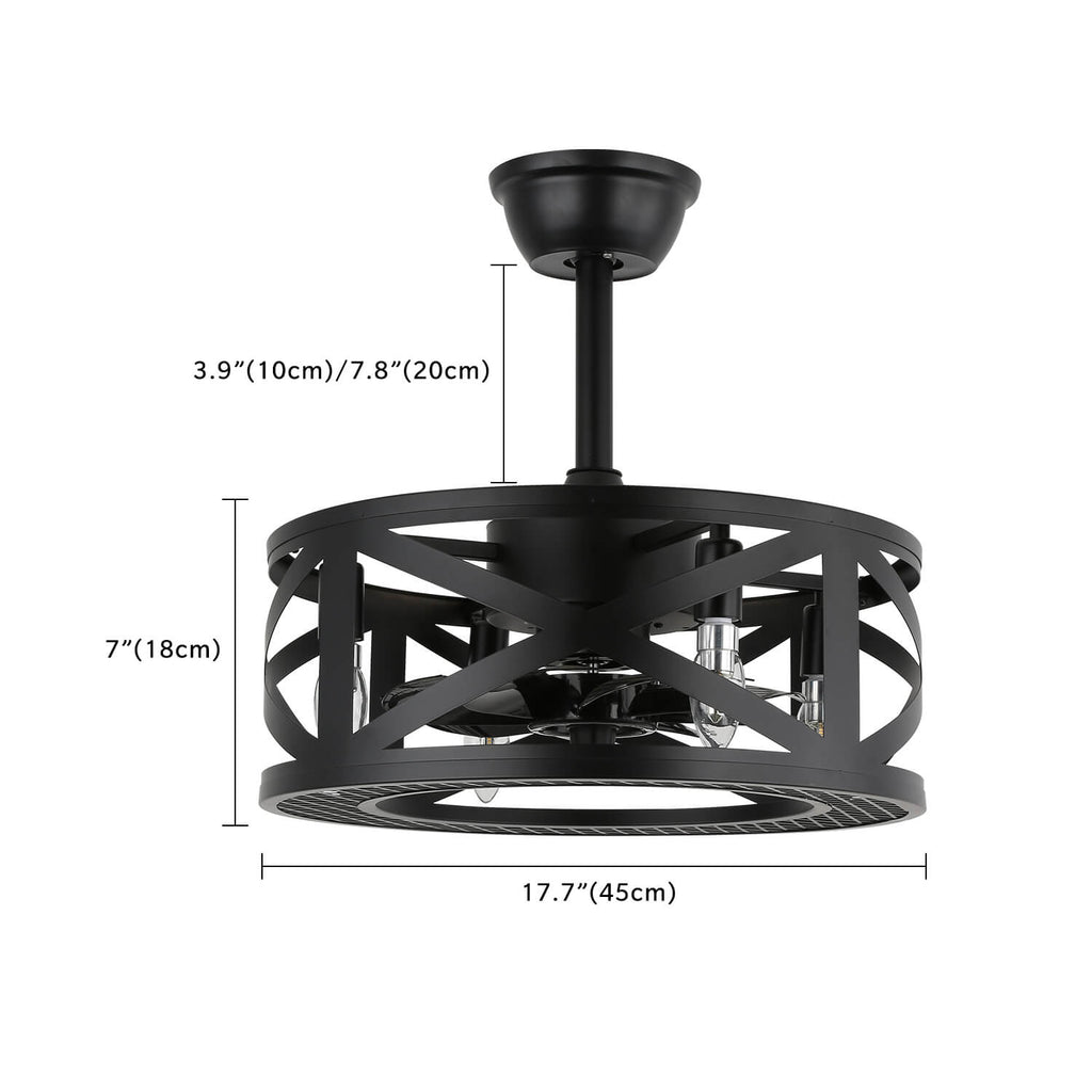 MOOONI-Small-Caged-Ceiling-Fan-Matte-Black-Edison-Bulbs-Industrial-Fandelier-Size-17.7"