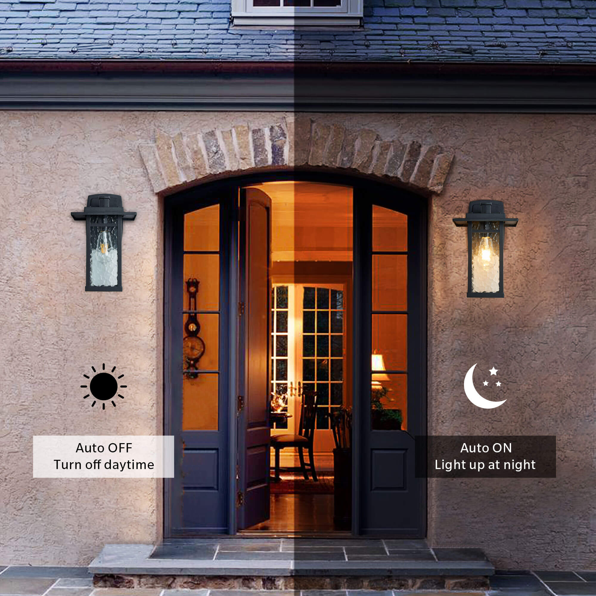 Farmhouse-Matte-Black-Frosted-Glass-Lampshade-Outdoor-Wall-Lamp